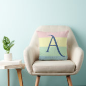 Modern Pastel Color Block Initial & Custom Name  クッション (椅子)