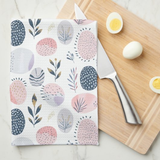 Modern Pastel Easter Egg Kitchen Towels キッチンタオル (四つ折り)