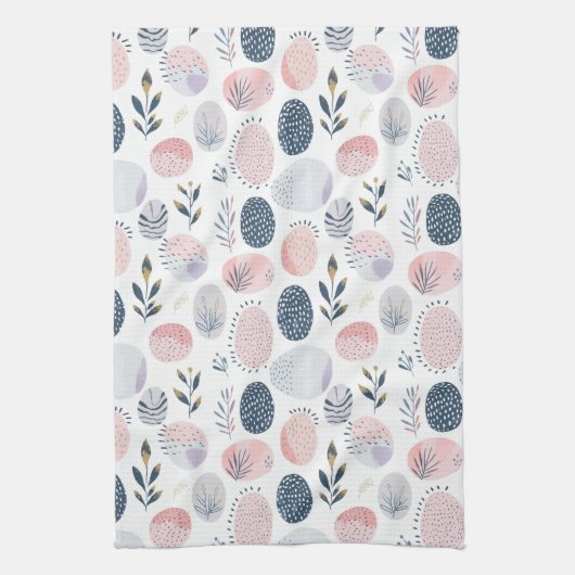 Modern Pastel Easter Egg Kitchen Towels キッチンタオル (縦)