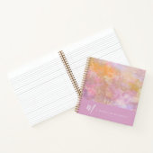 Modern Pastel Floral Pattern Monogrammed Notebook ノートブック (内部)