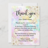 Modern Pastel Floral Small Business Appreciation サンキューカード (正面)