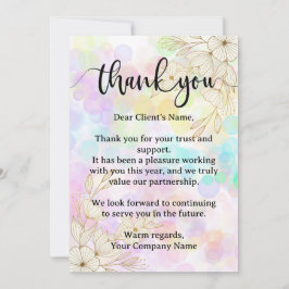 Modern Pastel Floral Small Business Appreciation サンキューカード