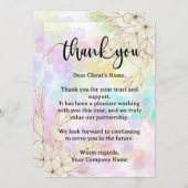 Modern Pastel Floral Small Business Appreciation サンキューカード (正面/裏面)