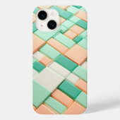 Modern Pastel Geometric Block Phone Case Soft Mint Case-Mate iPhoneケース (裏面)