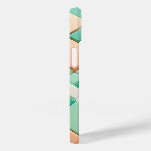Modern Pastel Geometric Block Phone Case Soft Mint Case-Mate iPhoneケース (裏面 / 右)