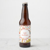 Modern Pastel Graphic Butterfly Pattern ビールラベル (正面)