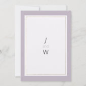 Modern pastel lavender minimalist Save the Date 招待状 (裏面)