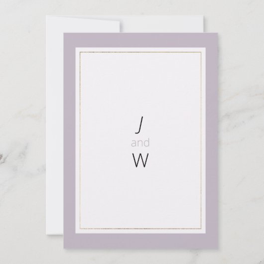 Modern pastel lavender minimalist Save the Date 招待状 (裏面)