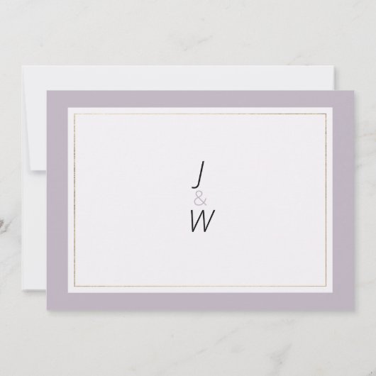 Modern pastel lavender minimalist theme Thank You 招待状 (裏面)