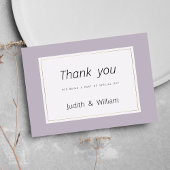 Modern pastel lavender minimalist theme Thank You 招待状