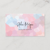 Modern Pastel Mosaic Hair and Makeup Artist QR Cod 名刺 (正面)