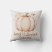 Modern Pastel Orange Halloween Pumpkin クッション (裏面)