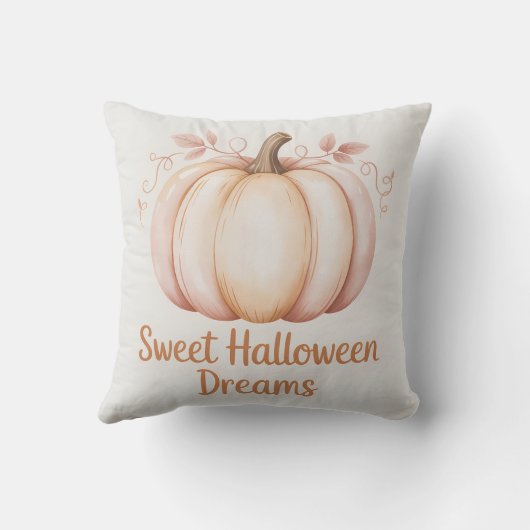 Modern Pastel Orange Halloween Pumpkin クッション (裏面)