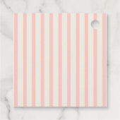 Modern Pastel Peach Lemon Stripes Bridal Shower フェイバータグ (裏面)