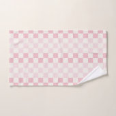 Modern Pastel Pink Checkerboard Check Pattern  バスタオルセット (ハンドタオル)