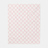 Modern Pastel Pink  Checks Pattern Fleece Blanket フリースブランケット (正面)