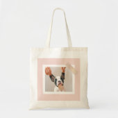 Modern Pastel Pink Frame | Personal Dog Photo トートバッグ (正面)