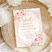 Modern Pastel Pink Sage Gold Floral Sweet Sixteen  ゲストブック
