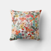 Modern Pastel Spring Floral Garden Pattern Pillow クッション (裏面)