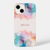 Modern Pastel Stylish Alcohol Ink iPhoneケース (裏面)