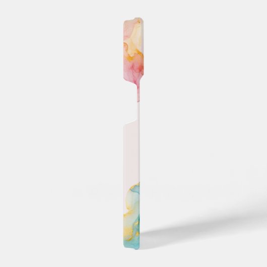 Modern Pastel Stylish Alcohol Ink  iPhoneケース (右側面)