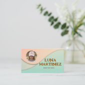 Modern Pastel Waves Photo Hair Stylist 名刺 (スタンド正面)