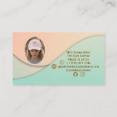 Modern Pastel Waves Photo Hair Stylist 名刺 (裏面)