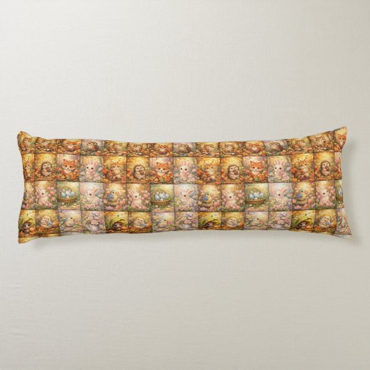 Modern Patchwork Pattern Collage ボディピロー (裏面)