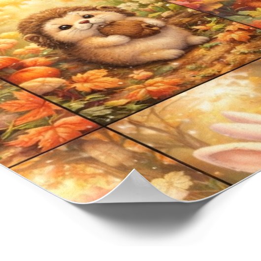 Modern Patchwork Pattern Collage ポスター (角)