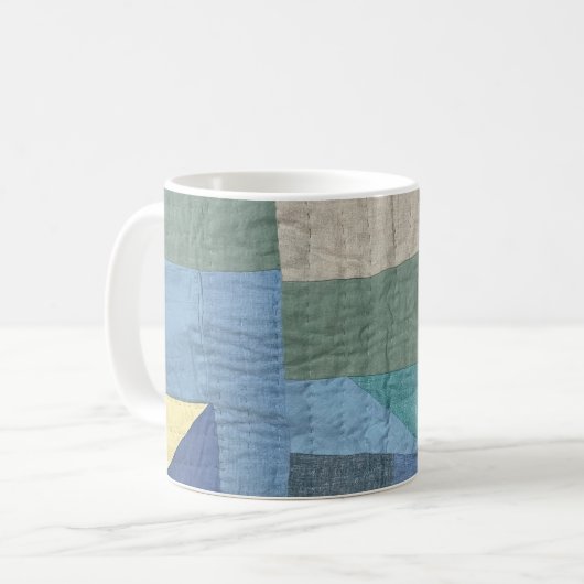Modern Patchwork Quilt Mug コーヒーマグカップ (正面左)