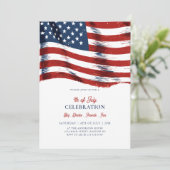 Modern Patriotic American Flag 4th of July Party 招待状 (スタンド正面)