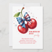 Modern Patriotic Family Reunion 4th of July Party 招待状 (正面)