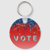 Modern Patriotic Glitter Drip Vote キーホルダー (裏面)
