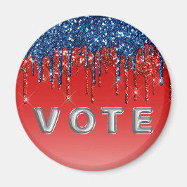 Modern Patriotic Glitter Drip  Vote マグネット