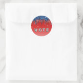 Modern Patriotic Glitter Drip  Vote ラウンドシール (バッグ)