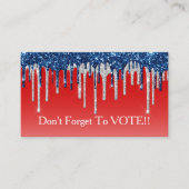 Modern Patriotic Glitter Drip Vote Reminder 名刺 (正面)