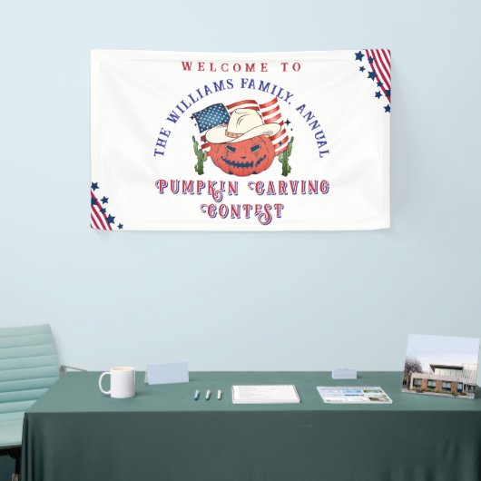 Modern Patriotic Pumpkin Showdown Halloween 横断幕 (トレードショー)