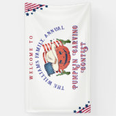 Modern Patriotic Pumpkin Showdown Halloween 横断幕 (縦)