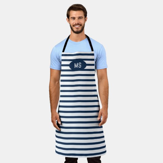Modern Pattern Apron for Home Chefs  エプロン (着用した状態)