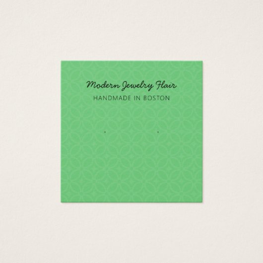Modern Pattern Bright Green Earring Display Card (正面)