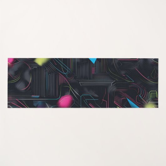 Modern pattern geometric mid century modern stripe ヨガマット (正面(横))