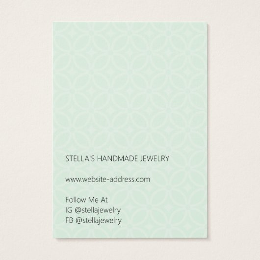 Modern Pattern Green Earring Display Card (裏面)