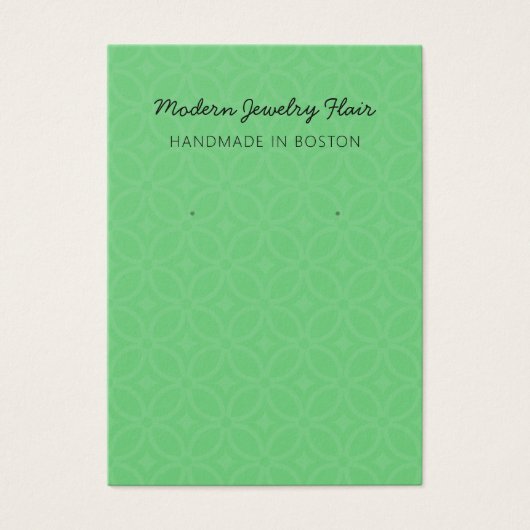 Modern Pattern Green Earring Display Card (正面)