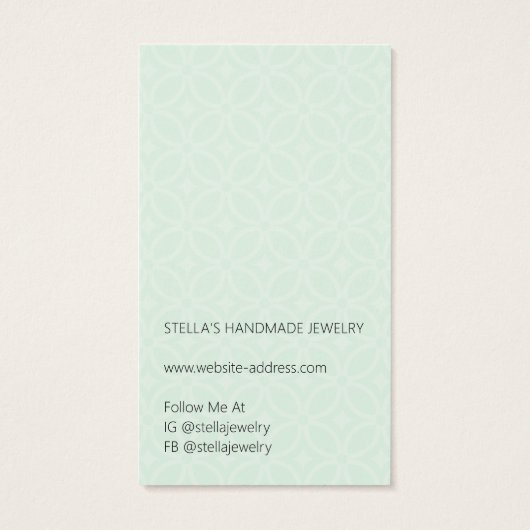 Modern Pattern Green Earring Display Card (裏面)