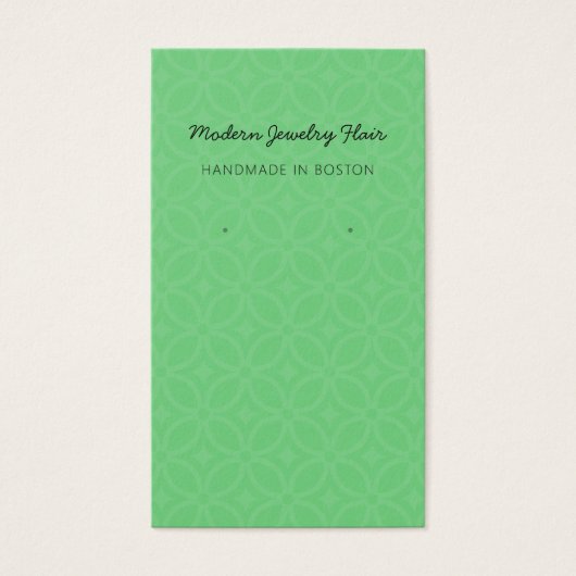 Modern Pattern Green Earring Display Card (正面)