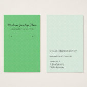 Modern Pattern Green Hoop Earring Display Card (正面&裏面)