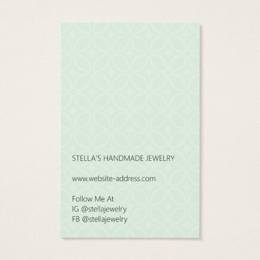 Modern Pattern Green Hoop Earring Display Card (裏面)