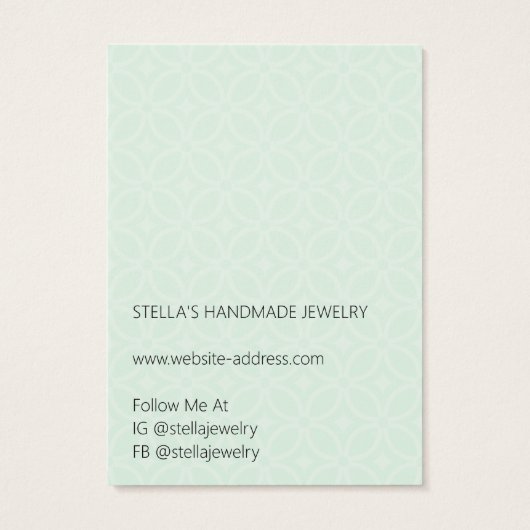 Modern Pattern Green Necklace Display Card (裏面)