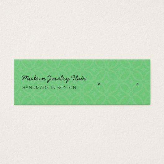 Modern Pattern Green Stud Earring Display Card (正面)