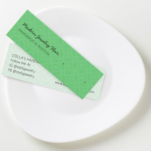 Modern Pattern Green Stud Earring Display Card